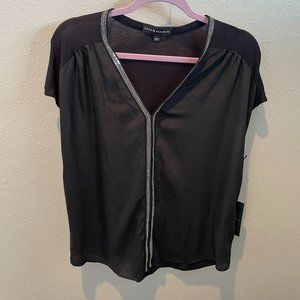 Rock and Republic - Black shirt with gem details, Size Large - NWT